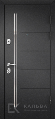 Фото «Входная дверь антрацит белая МДФ с арочным зеркалом для квартиры №78»