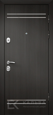 Фото «Входная дверь графит гладкая снаружи МДФ Волна внутри №336»